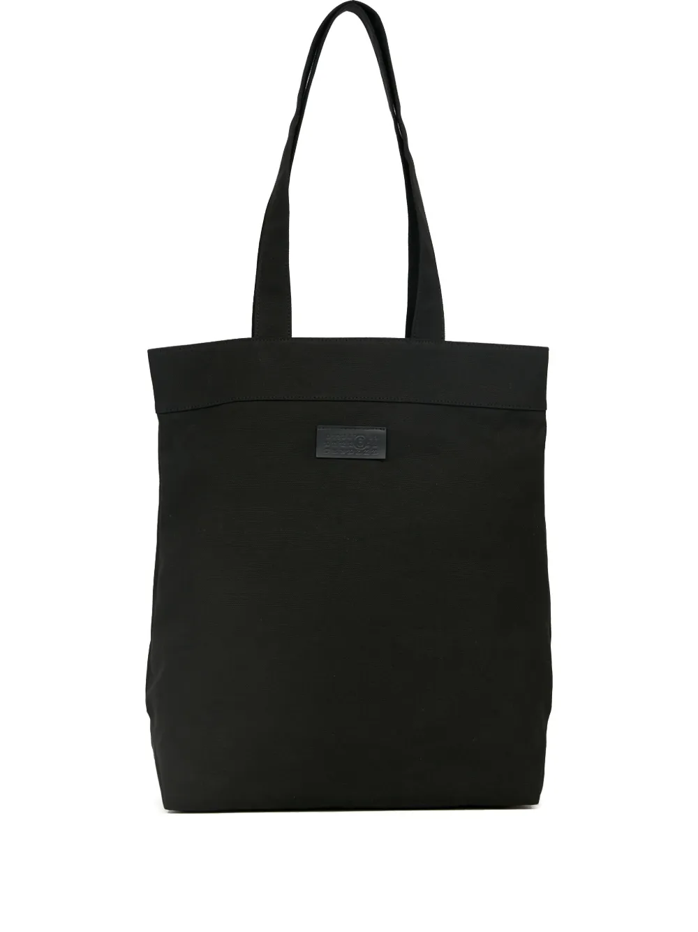 MM6 Maison Margiela ロゴパッチ ハンドバッグ - ブラック MM6 Maison Margiela ロゴパッチ ハンドバッグ - ブラック