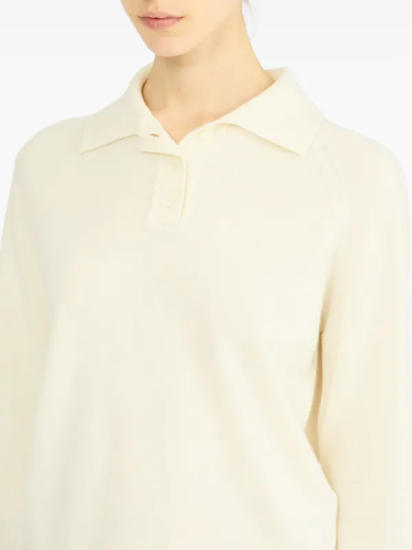 Maison Margiela Wool Polo Top | Neutrals | FARFETCH