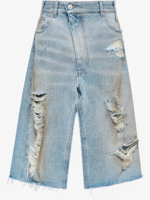 MM6 Maison Margiela ripped-detail denim skirt 