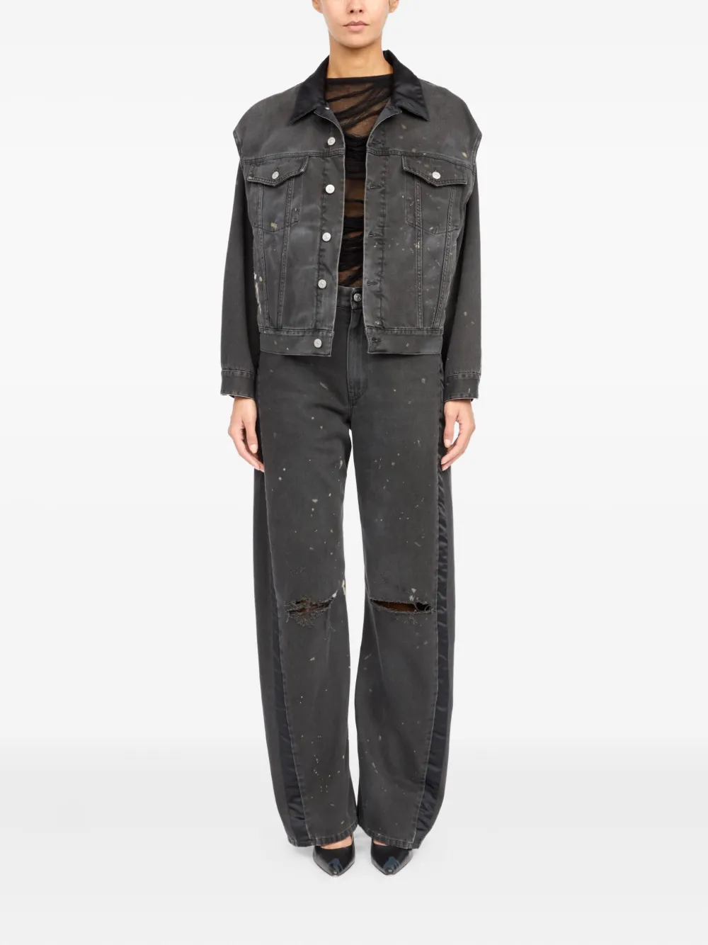 Shop Mm6 Maison Margiela Cotton Jacket In Black