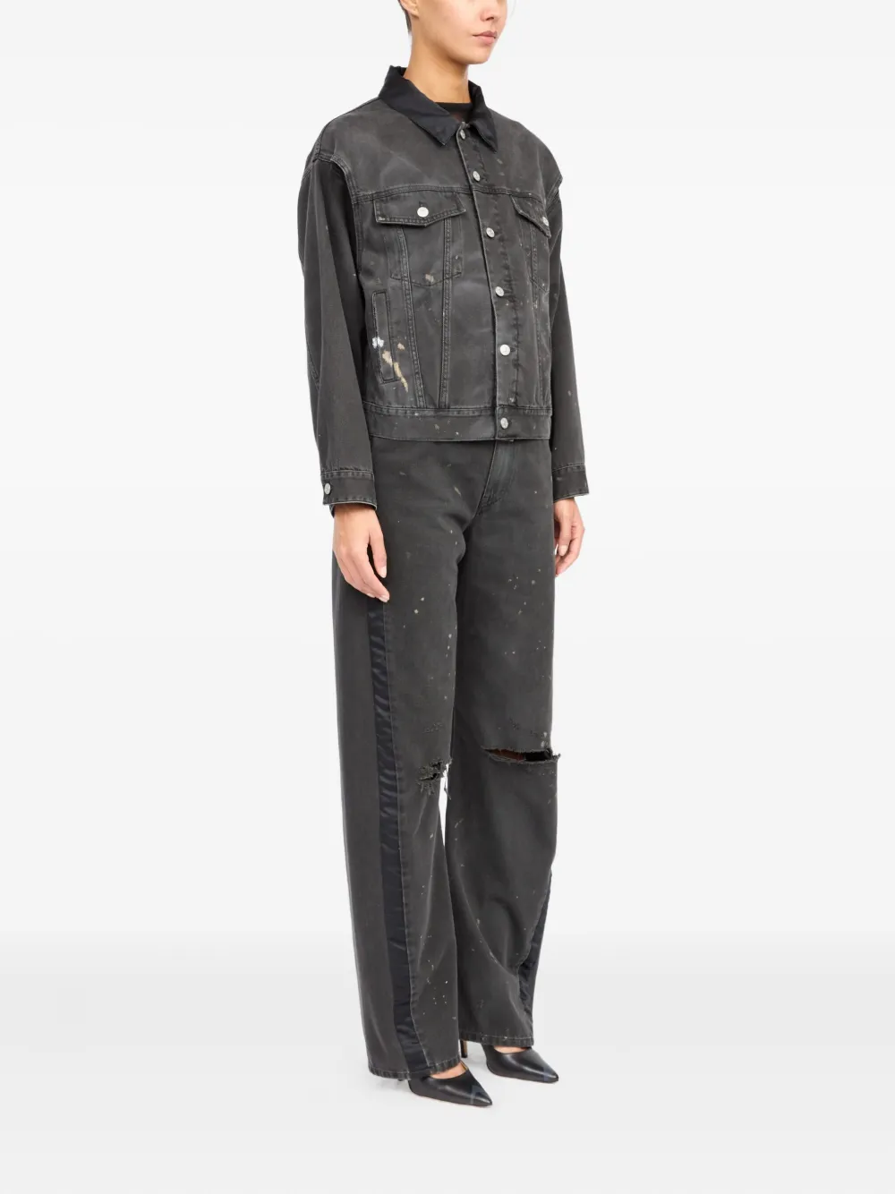 Shop Mm6 Maison Margiela Cotton Jacket In Black
