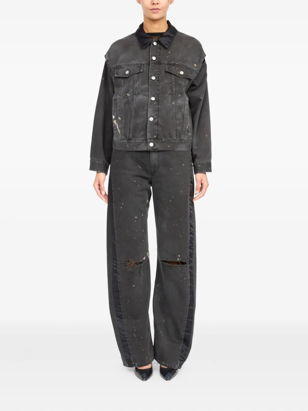 Shop Mm6 Maison Margiela Cotton Jacket In Black
