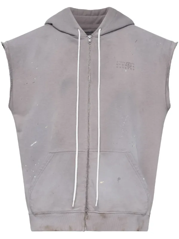 MM6 Maison Margiela ナンバーモチーフ パーカー | グレー | FARFETCH JP