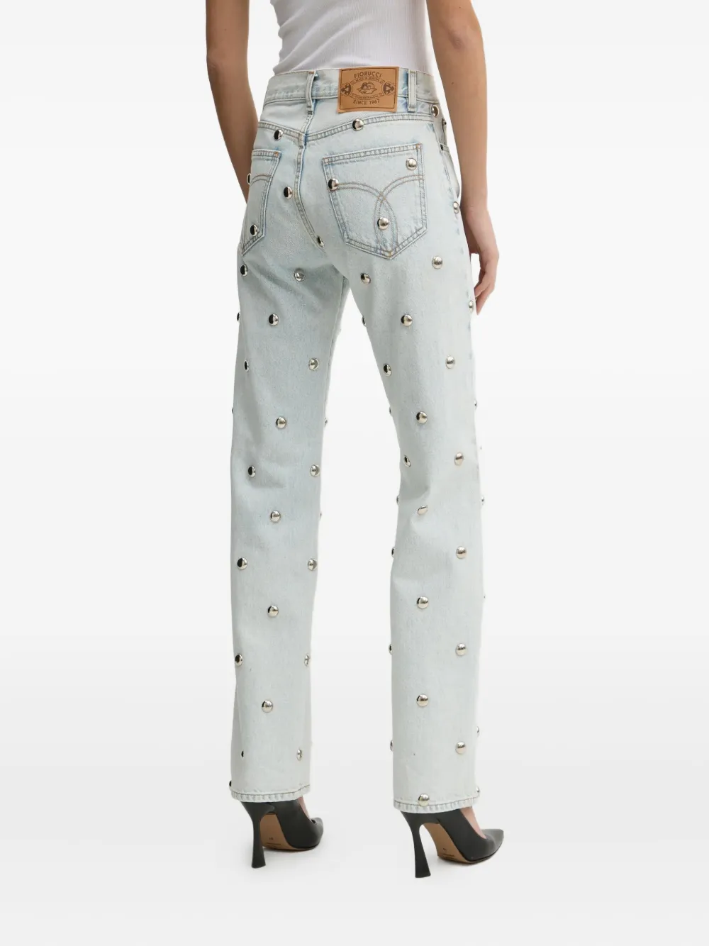 Fiorucci Jeans verfraaid met studs Blauw