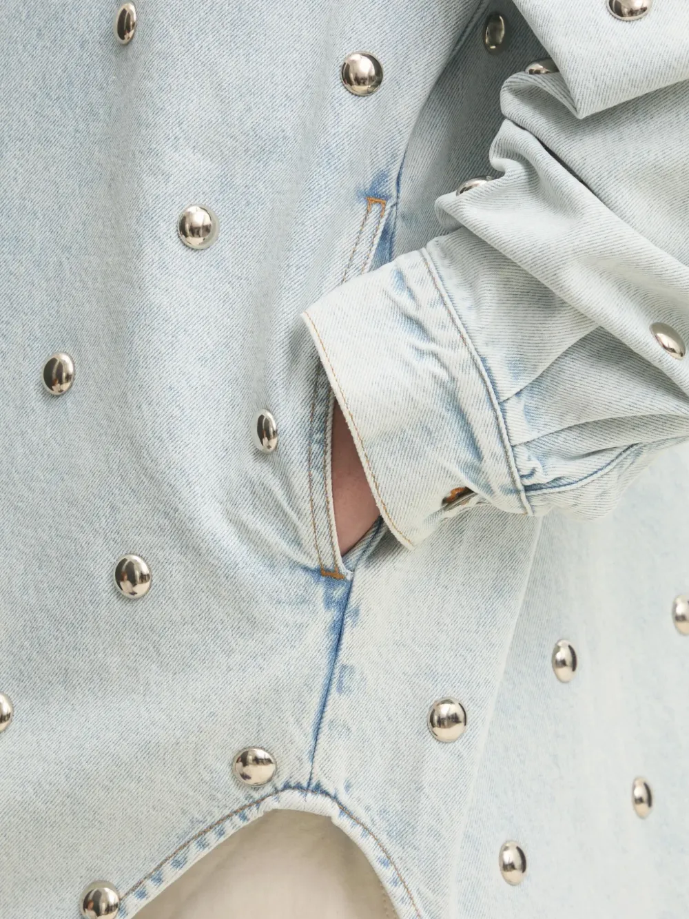 Fiorucci studded denim shirt Blauw