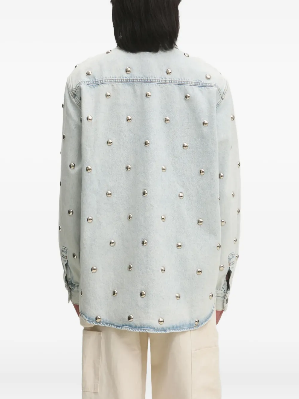 Fiorucci studded denim shirt Blauw