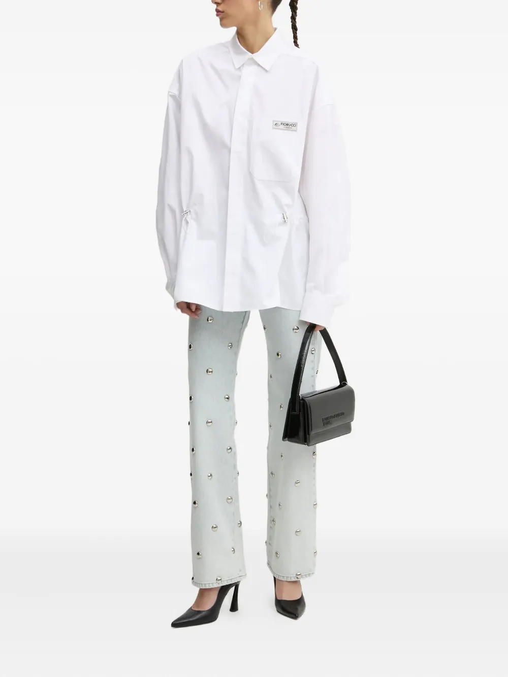 Fiorucci drawstring patch shirt - Wit