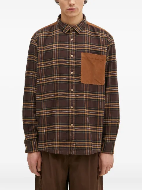 Barbour camisa con paneles de pana y motivo de cuadros