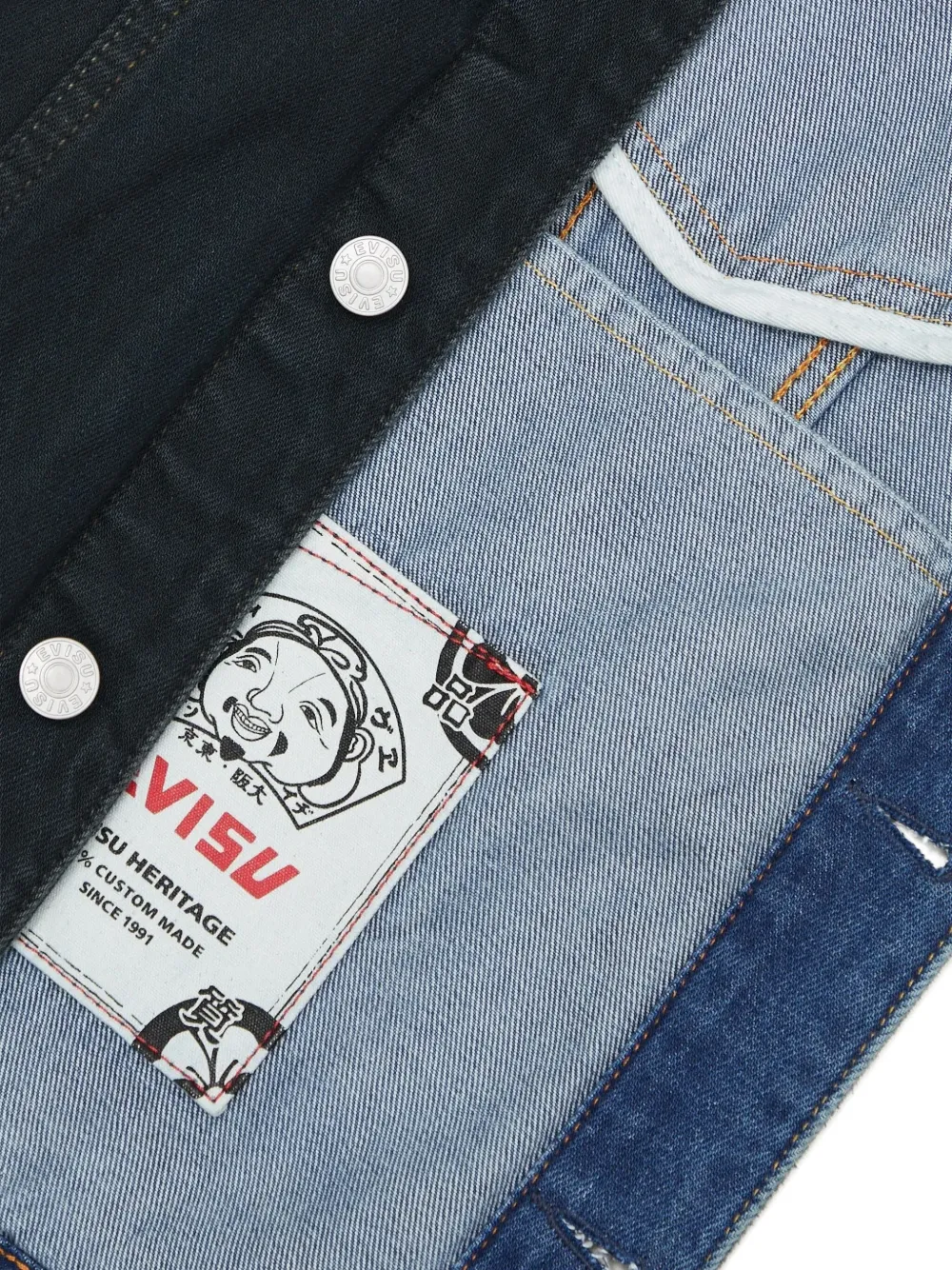 EVISU Jack met knopen en grafische print Zwart