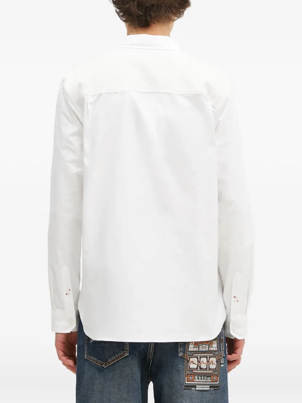 EVISU Overhemd met geborduurde zak Wit