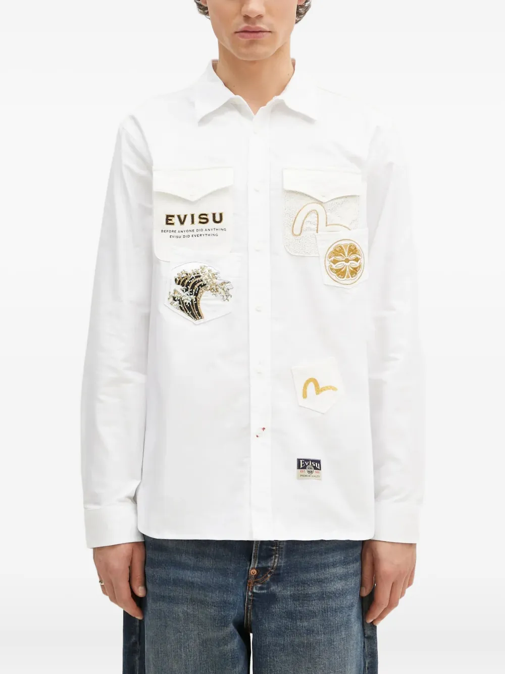 EVISU camisa con bolsillo bordado | blanco | Image 1