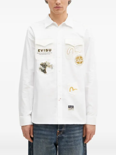 EVISU camisa con bolsillo bordado