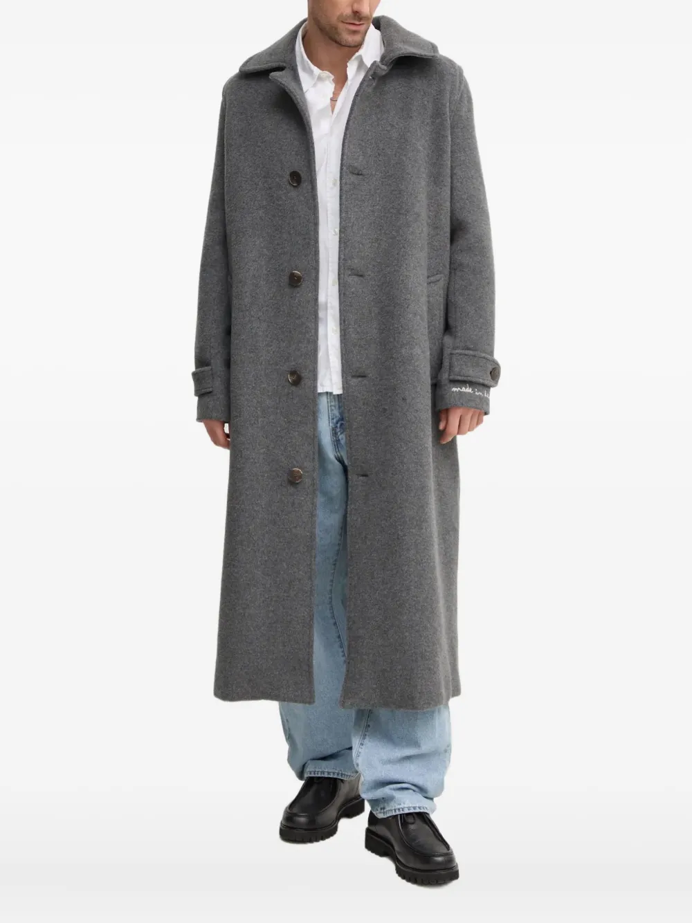 Fiorucci button-fastening front pockets coat | Grey | Image 1