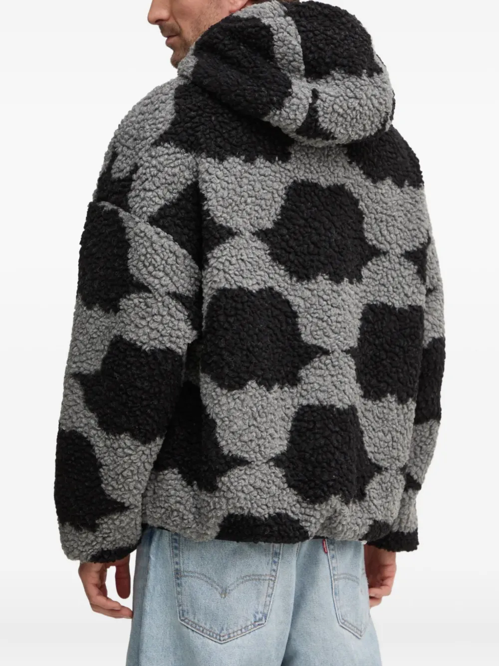 Fiorucci Angels jack met capuchon en wolkenprint Zwart