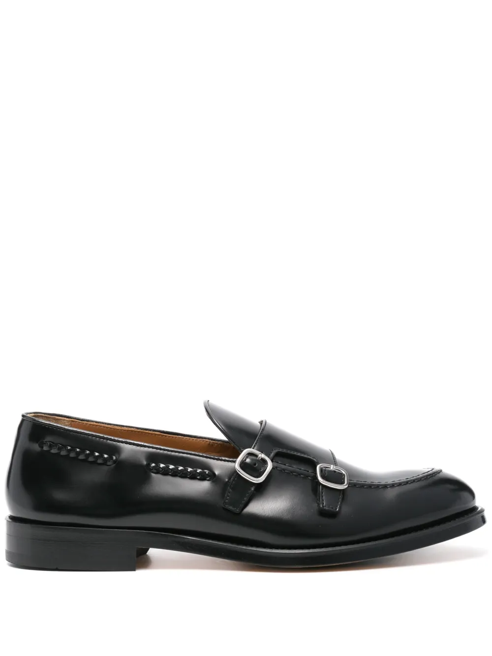 Doucal's leather monk shoes Black