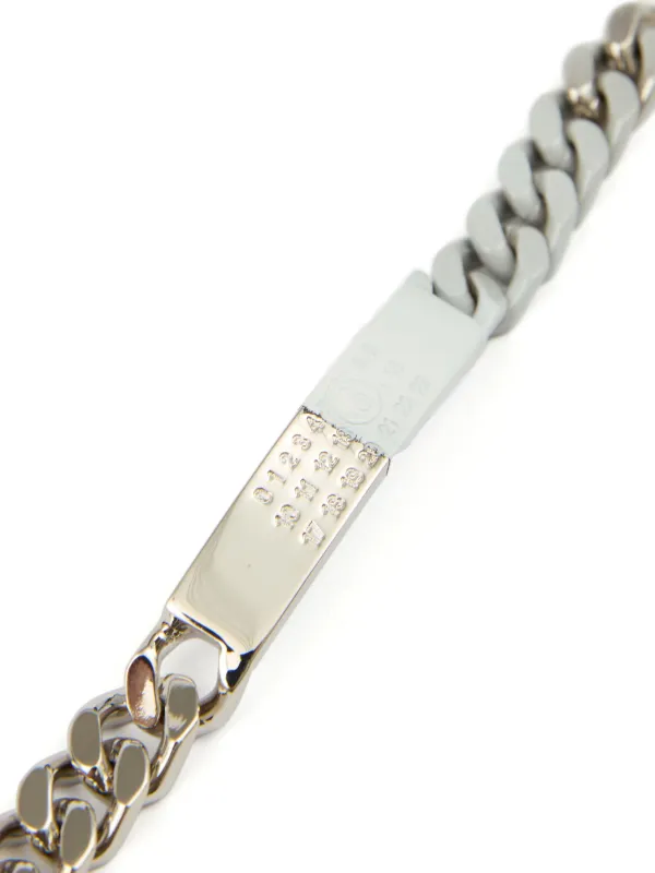 【MM6 Maison Margiela】シルバー Minimal Logo ブレスレット MM6 Maison Margiela Minimal Logo ID Tag curb bracelet