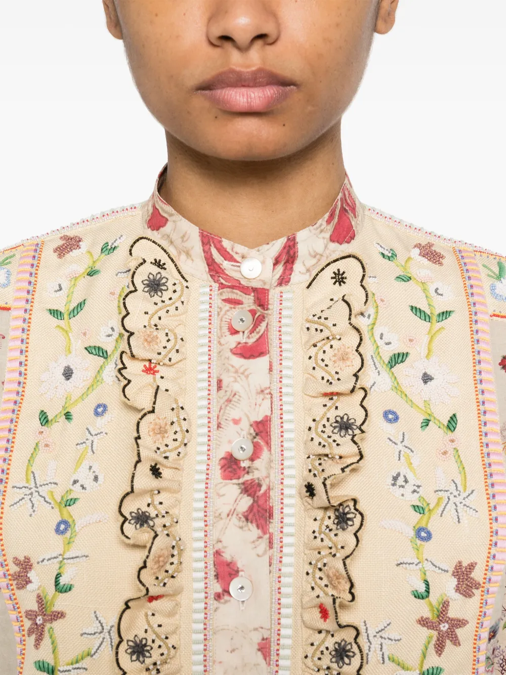 Valentino Garavani Blouse met bloemenprint Beige