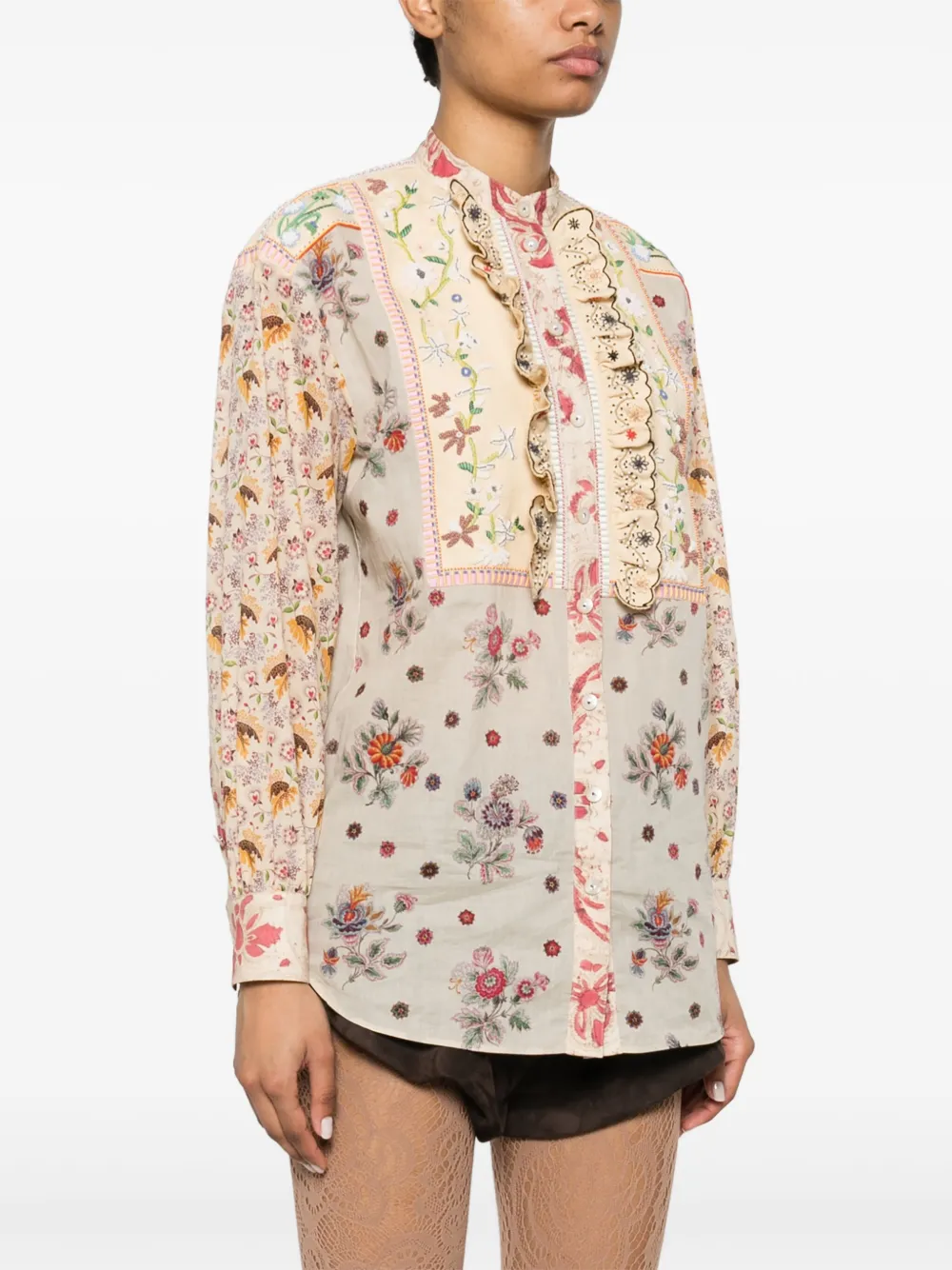 Valentino Garavani Blouse met bloemenprint Beige