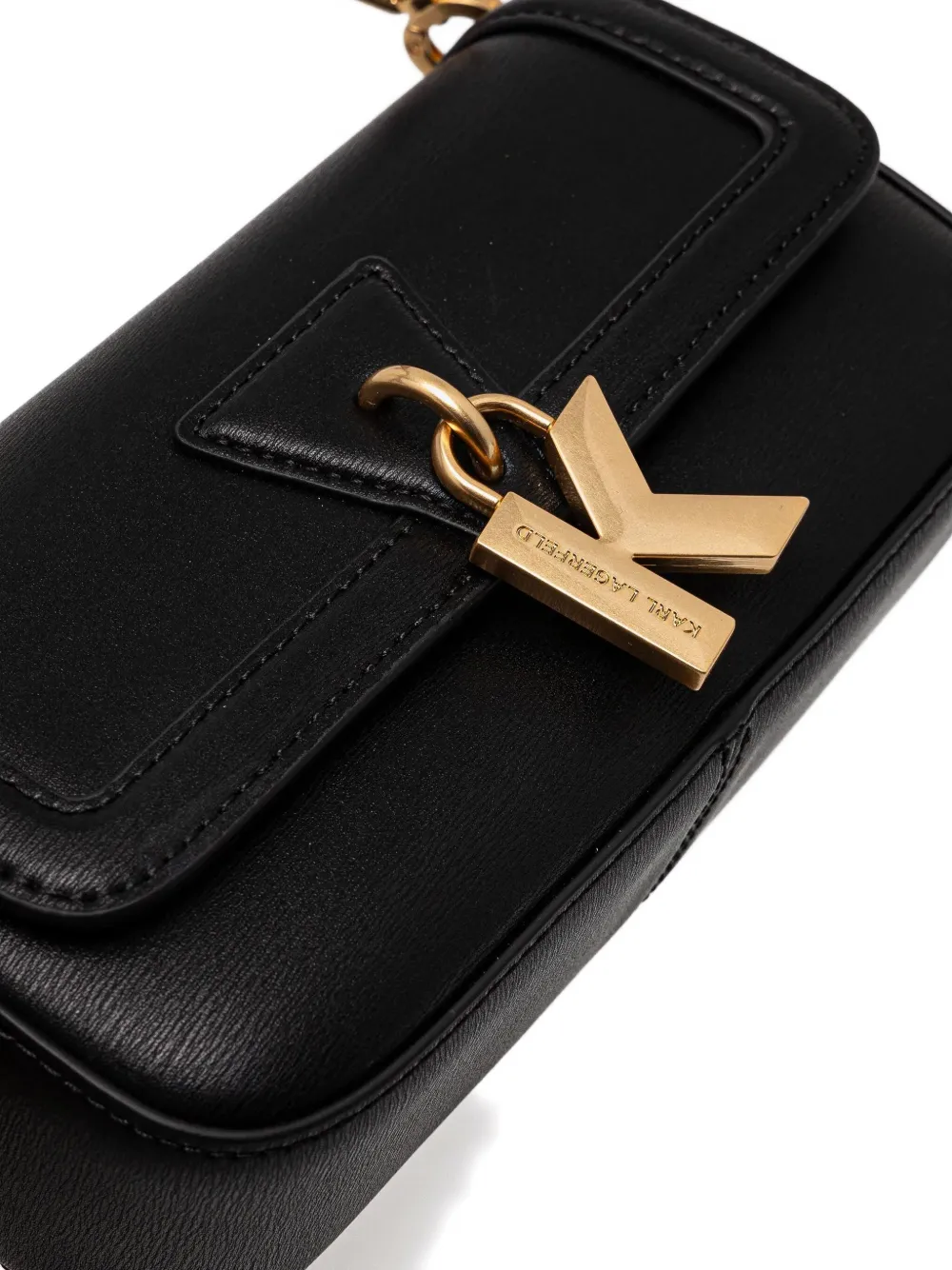 Karl Lagerfeld Leren crossbodytas Zwart