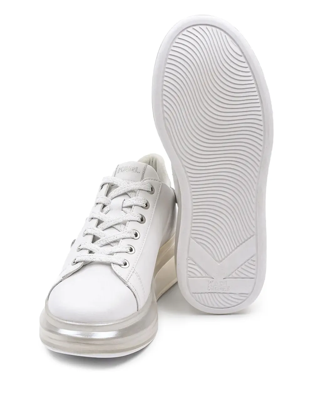 Karl Lagerfeld Kapri Leather Platform Sneakers In White