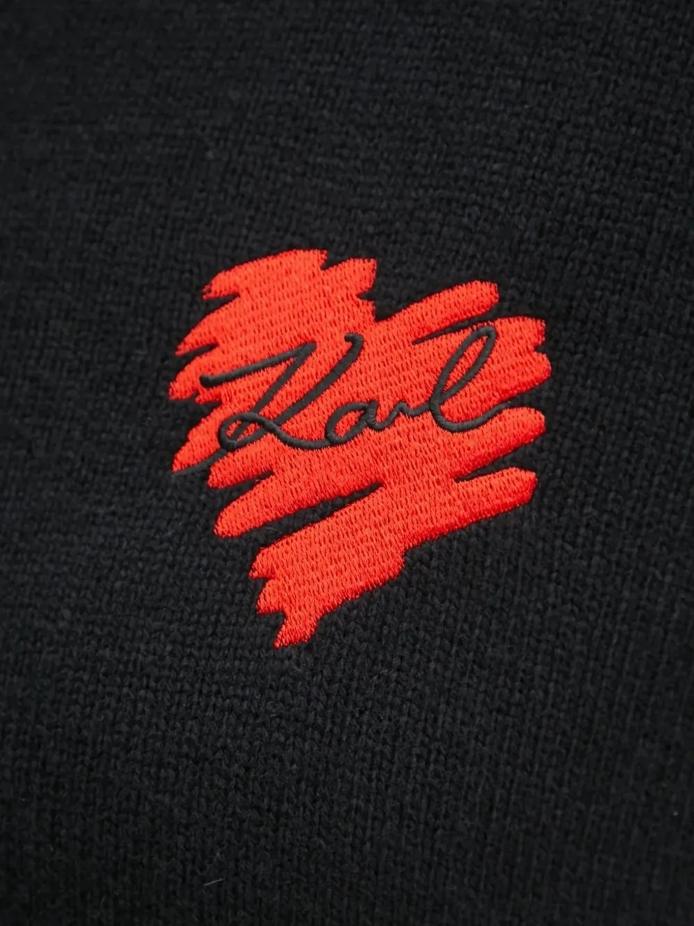 Karl Lagerfeld Vest met geborduurd hart en capuchon Zwart