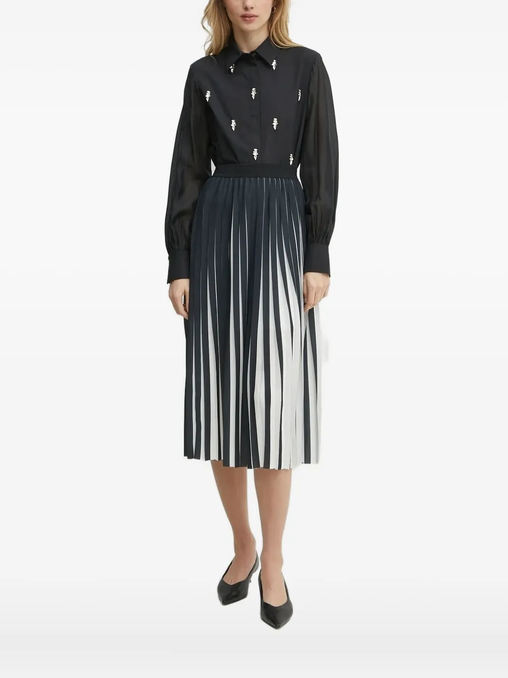 Karl Lagerfeld Crystal-embellished Shirt In Black