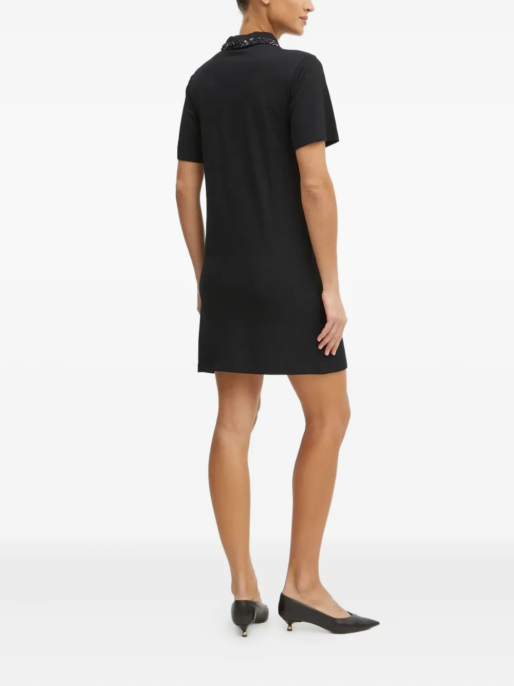Karl Lagerfeld sequin-embellished polo dress - Zwart
