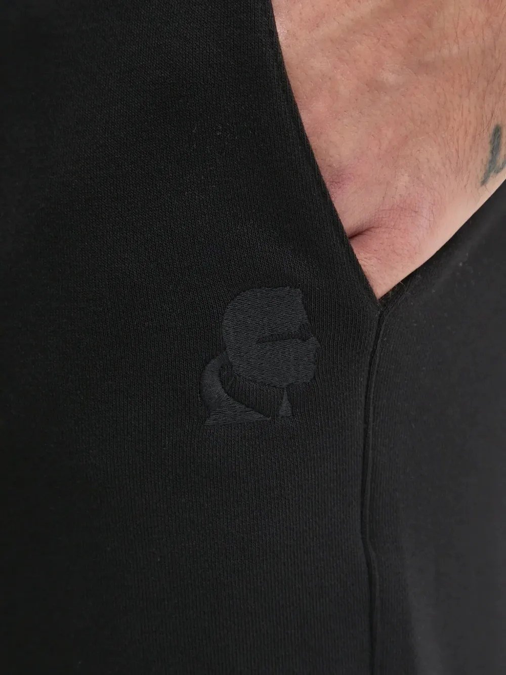 Karl Lagerfeld Logo-embossed Track Pants In Black