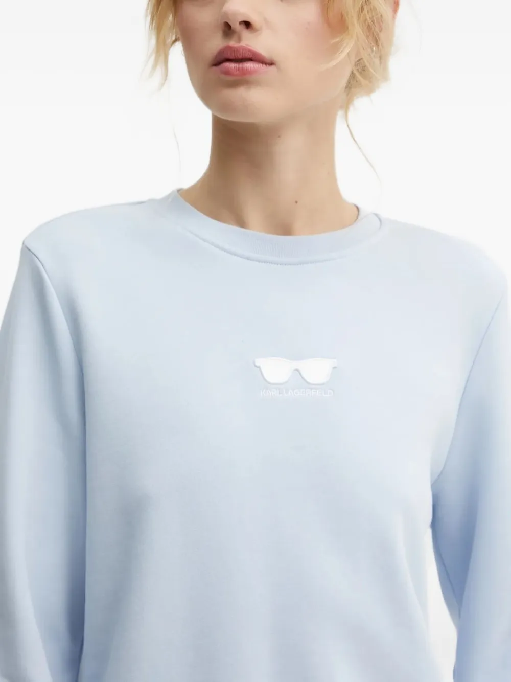 Karl Lagerfeld sunglasses-embroidered sweatshirt Blauw
