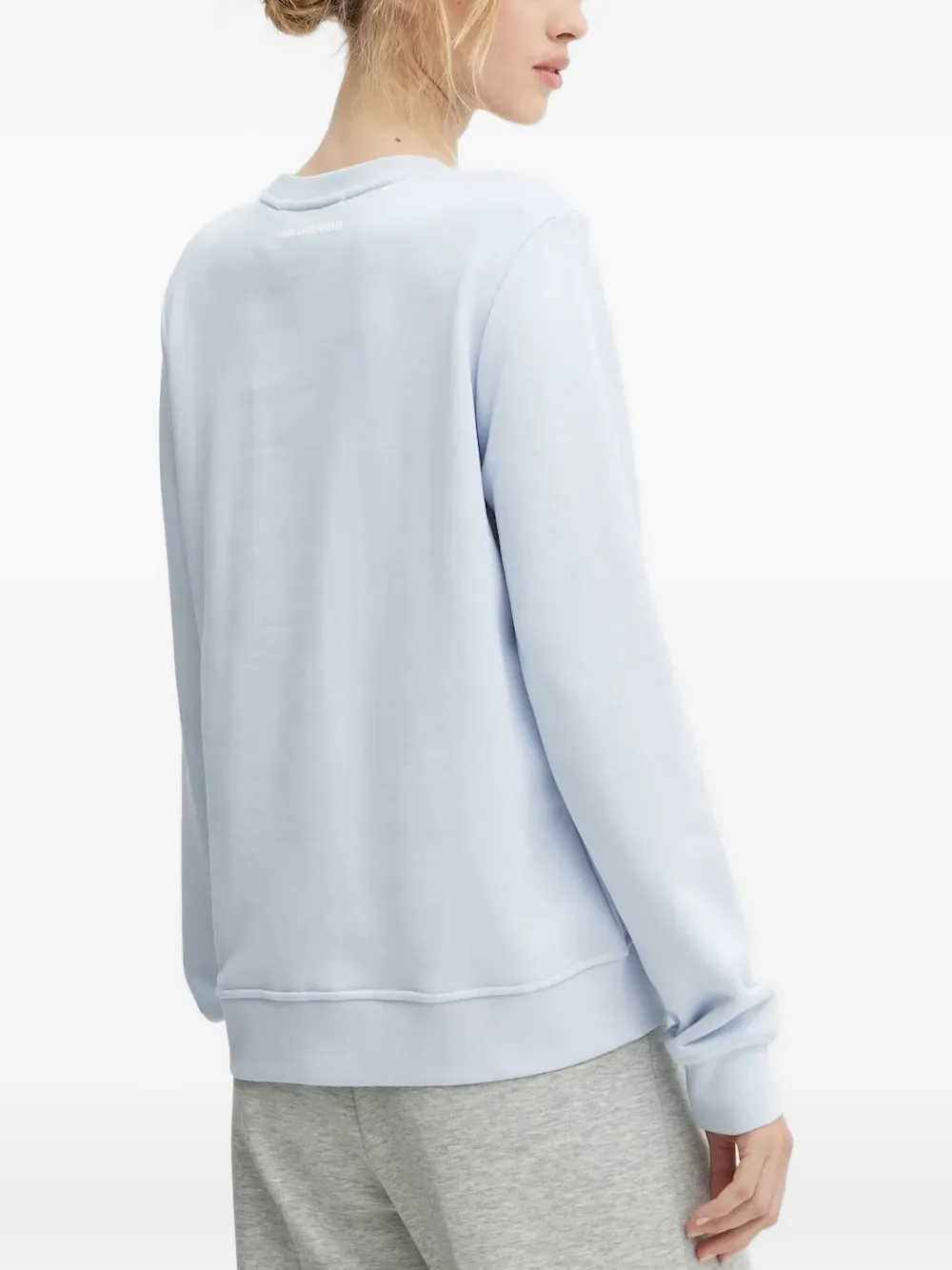 Karl Lagerfeld sunglasses-embroidered sweatshirt Blauw