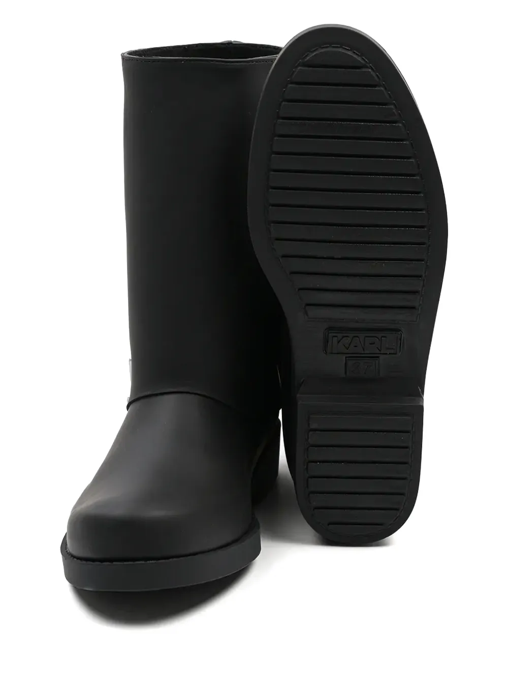 Karl Lagerfeld Logo-lettering Rain Boots In Black