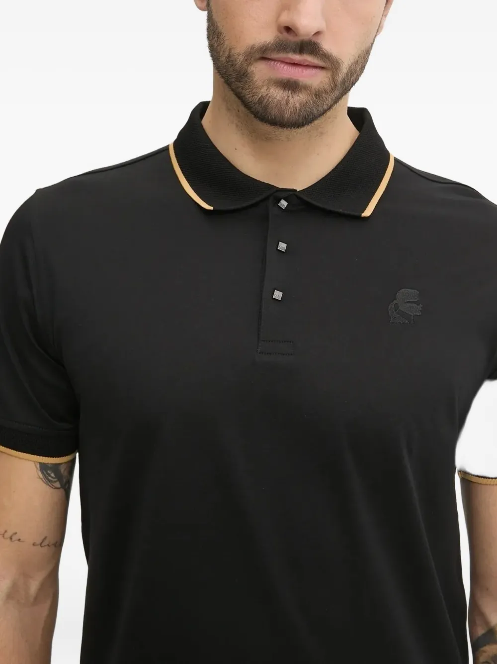 Karl Lagerfeld Poloshirt met contrasterende afwerking Zwart