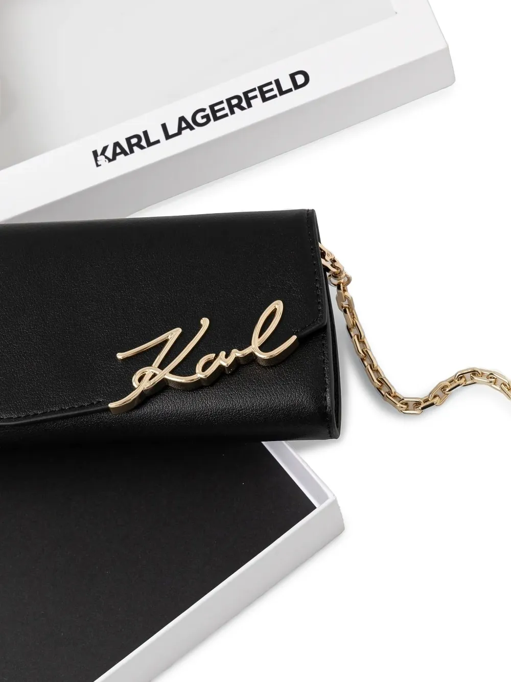 Karl Lagerfeld Leren tas Zwart
