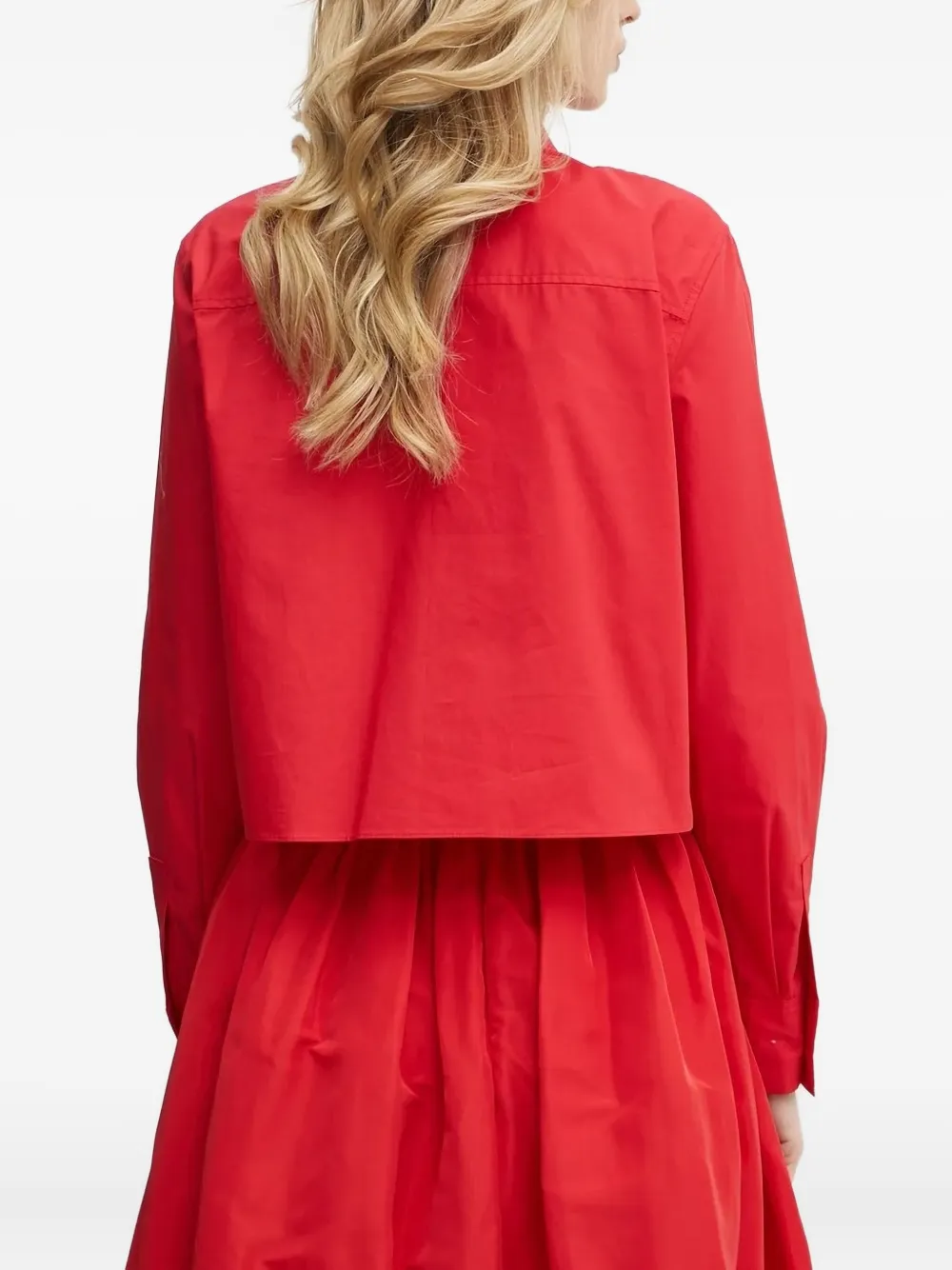 Karl Lagerfeld signature-embroidered organic-cotton shirt - Rood