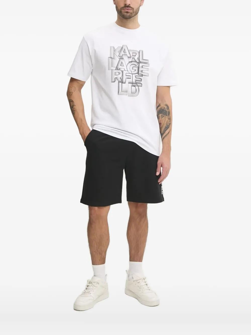 Karl Lagerfeld logo T-shirt Wit