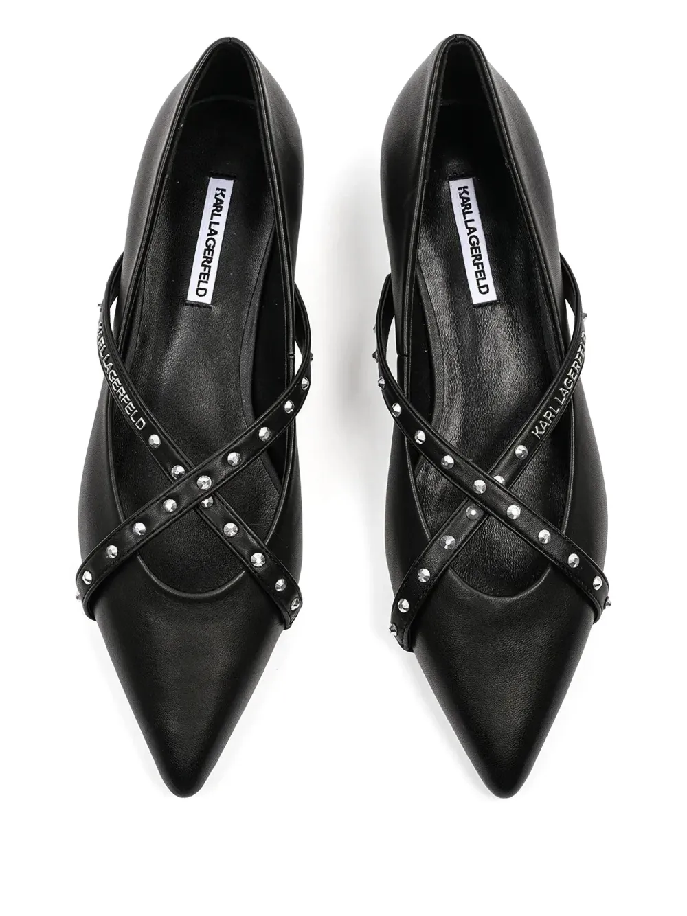 Karl Lagerfeld Kerrie Krosstrap ballerina's Zwart
