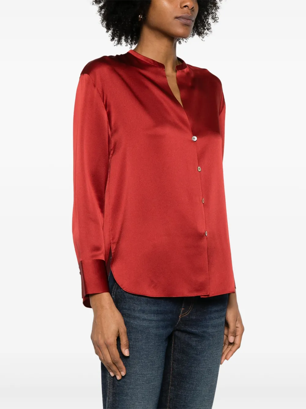 Vince Zijden blouse Rood
