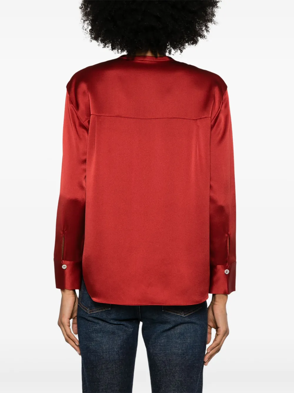 Vince Zijden blouse Rood