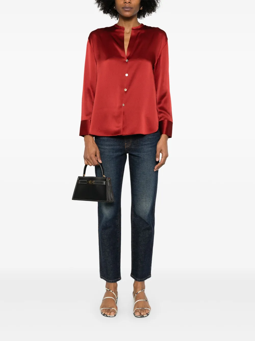 Vince Zijden blouse - Rood