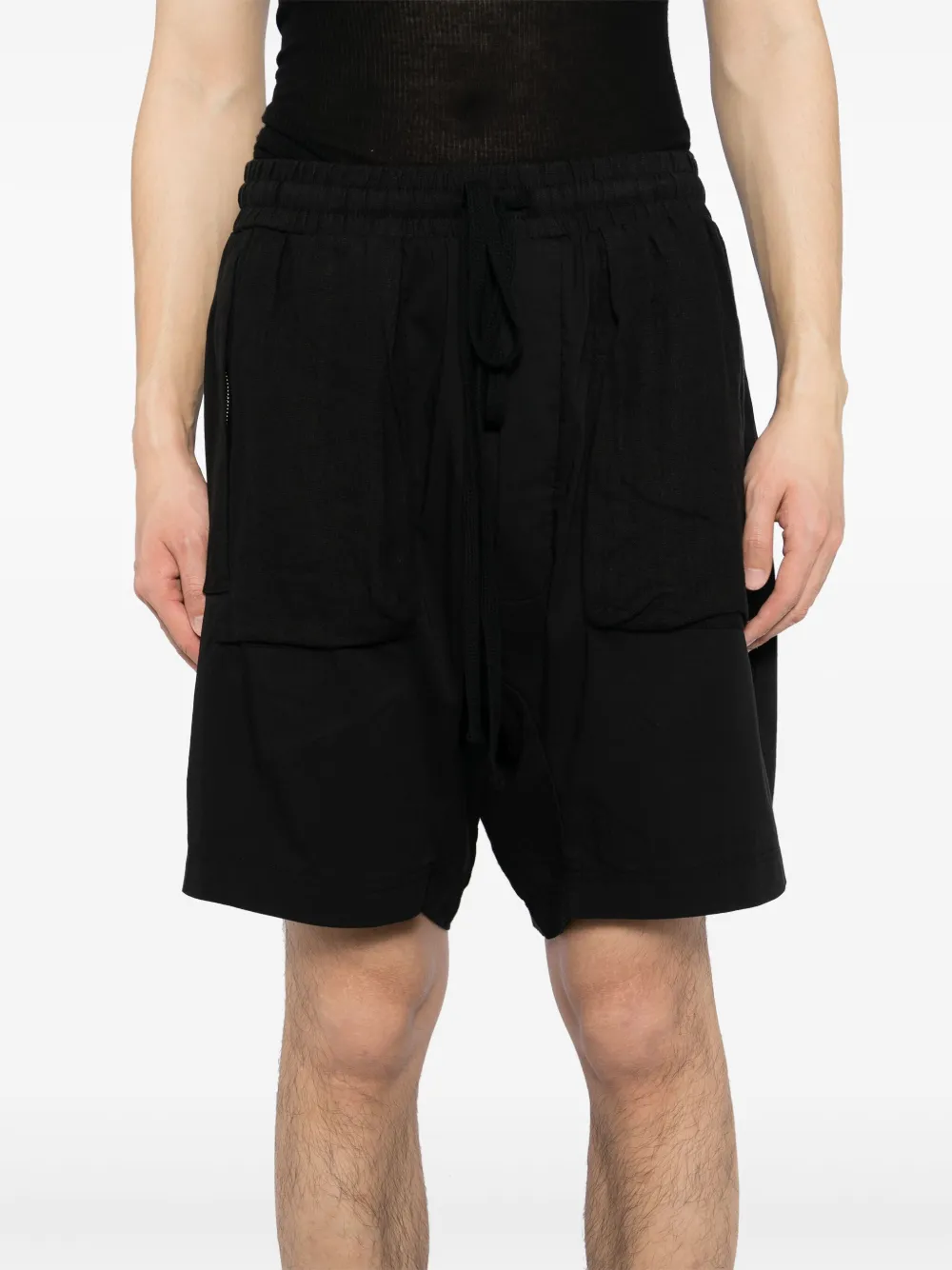 Thom Krom Shorts met verlaagd kruis Zwart