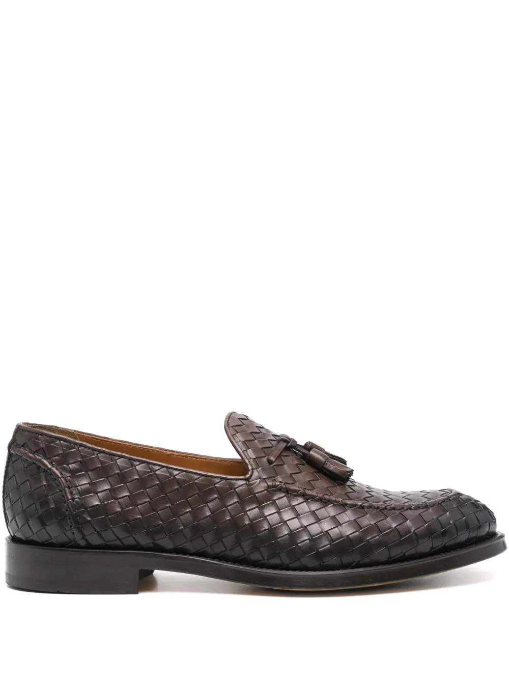 Doucal's interwoven leather loafers Brown