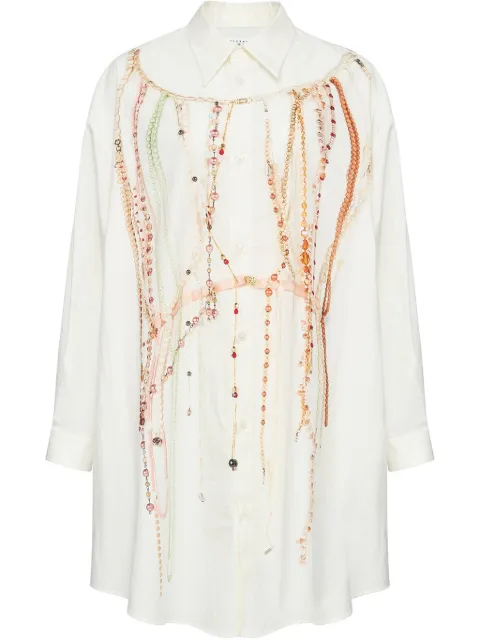 MM6 Maison Margiela قميص طويل بزينة خرز