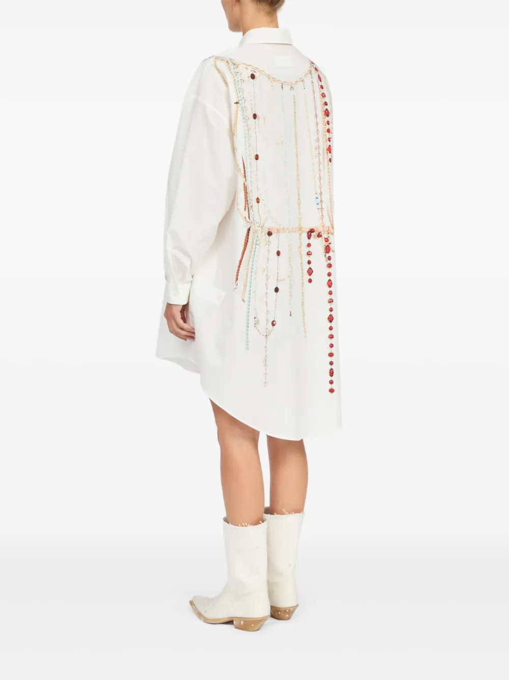 MM6 Maison Margiela Blousejurk met kralen detail Wit