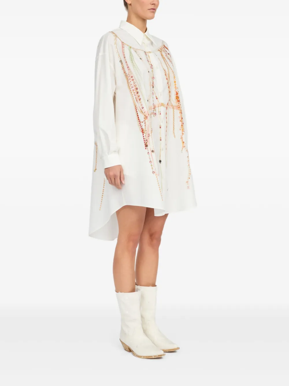 MM6 Maison Margiela Blousejurk met kralen detail Wit