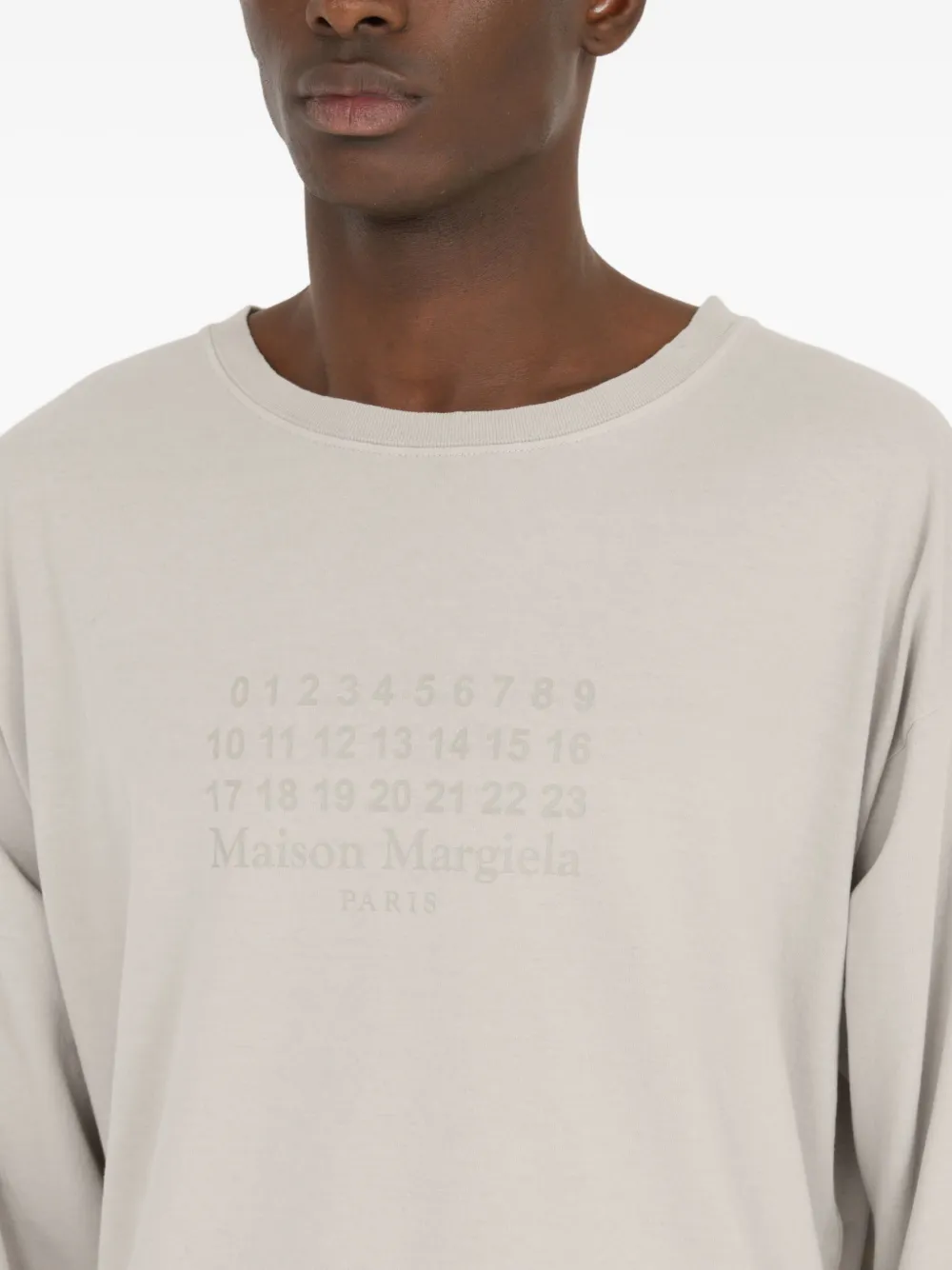 Maison Margiela T-shirt met logoprint Beige