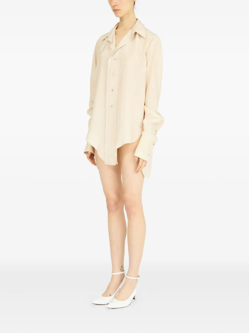 Maison Margiela Blouse met verlaagde zoom Beige