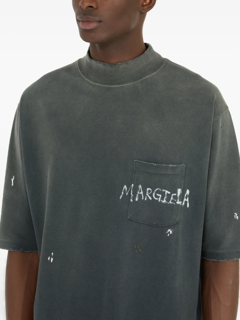 Maison Margiela T-shirt met logoprint Grijs
