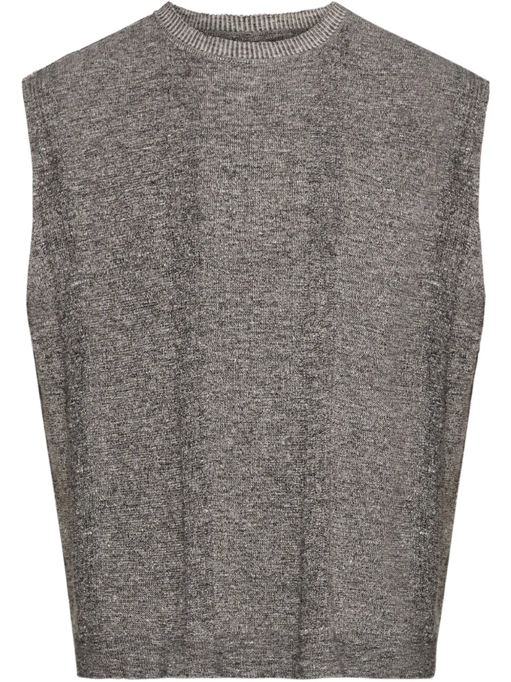 Maison Margiela Chiné-knit Tank Top In Grey