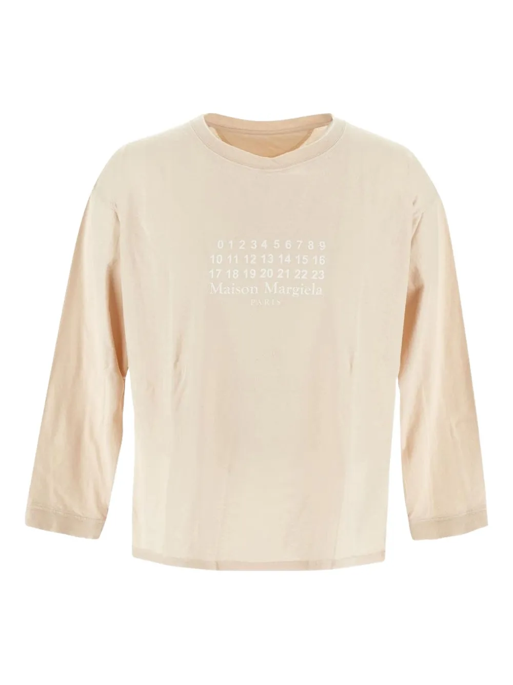 Maison Margiela ロゴ ロングTシャツ - ニュートラル Maison Margiela ロゴ ロングTシャツ - ニュートラル