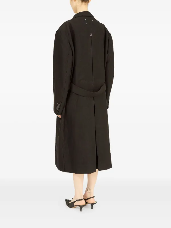1994/マルジェラ/リプロダクション 超ロング/ベルテッド/バルマカンコート黒 Maison Margiela 4ステッチ コート | ブラック | FARFETCH JP